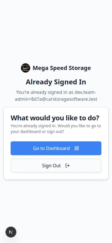 Customer sign-in page on a phone-sized screen