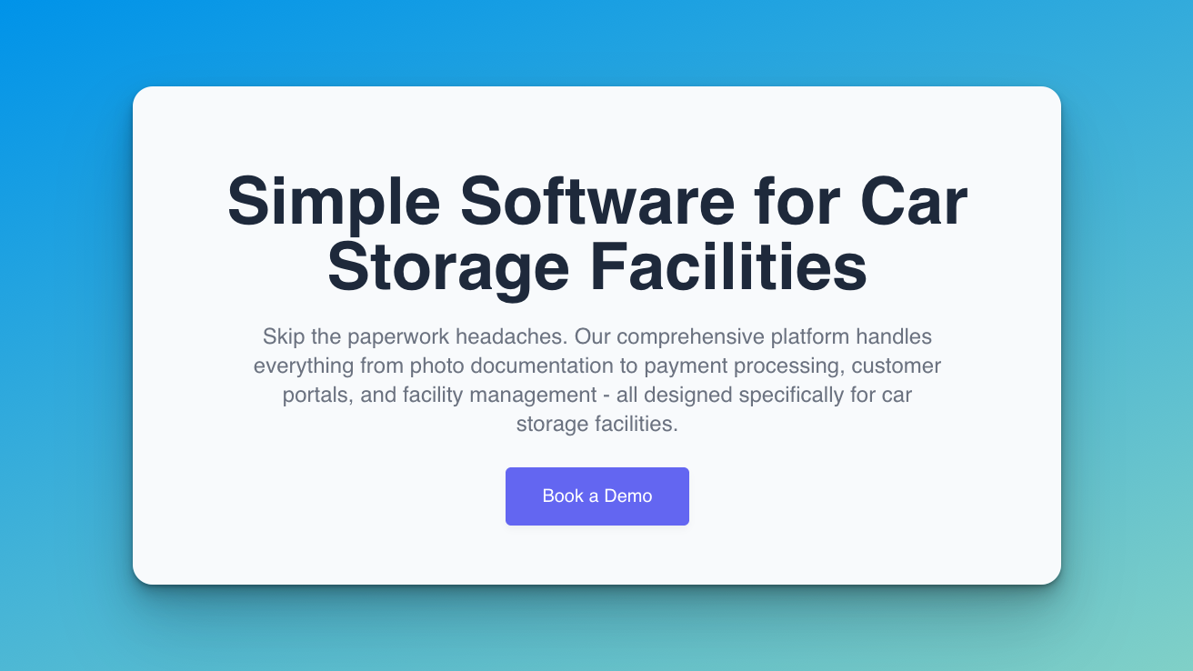 Car Storage Software - Simple Software for Car Storage Facilities